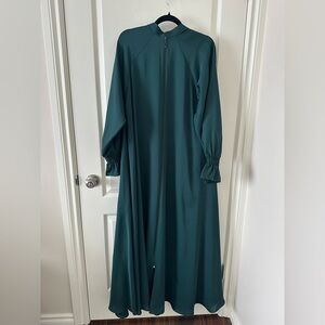 Dark Emerald Green Satin Abaya from Mecca 🕋